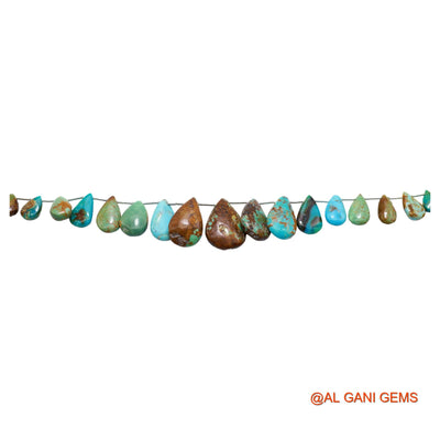 Natural Sky Blue Turquoise Teardrop Smooth 6X8 TO 16X23 MM Beads For Reiki Loose Strand 8" BT-78
