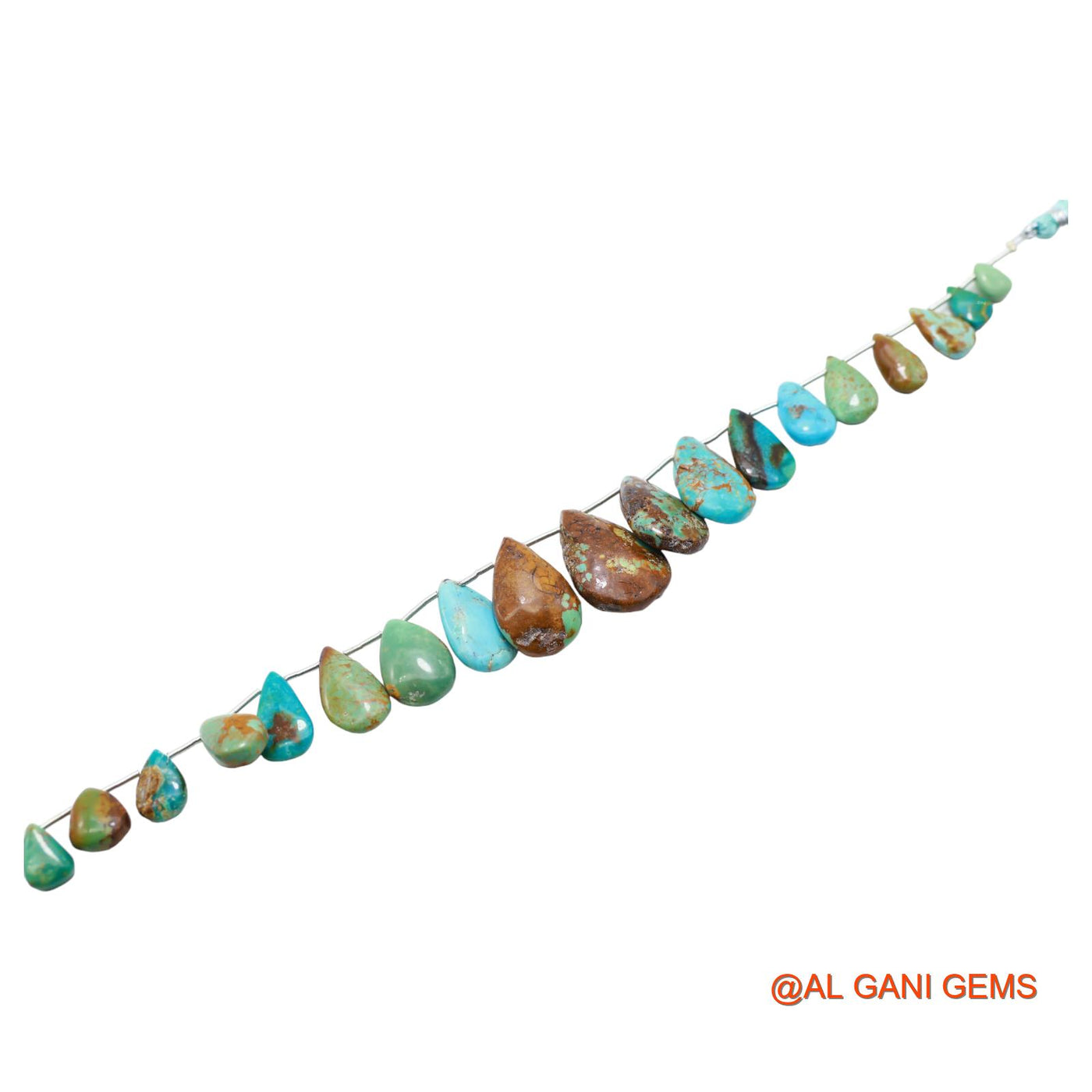 Natural Sky Blue Turquoise Teardrop Smooth 6X8 TO 16X23 MM Beads For Reiki Loose Strand 8" BT-78