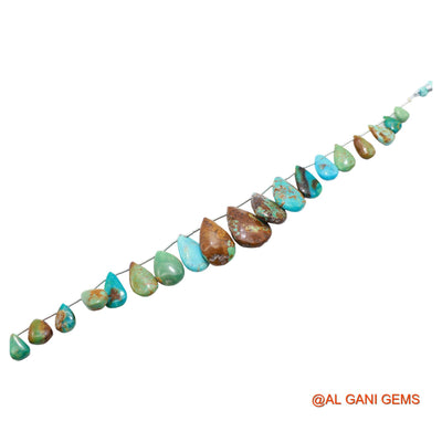 Natural Sky Blue Turquoise Teardrop Smooth 6X8 TO 16X23 MM Beads For Reiki Loose Strand 8" BT-78