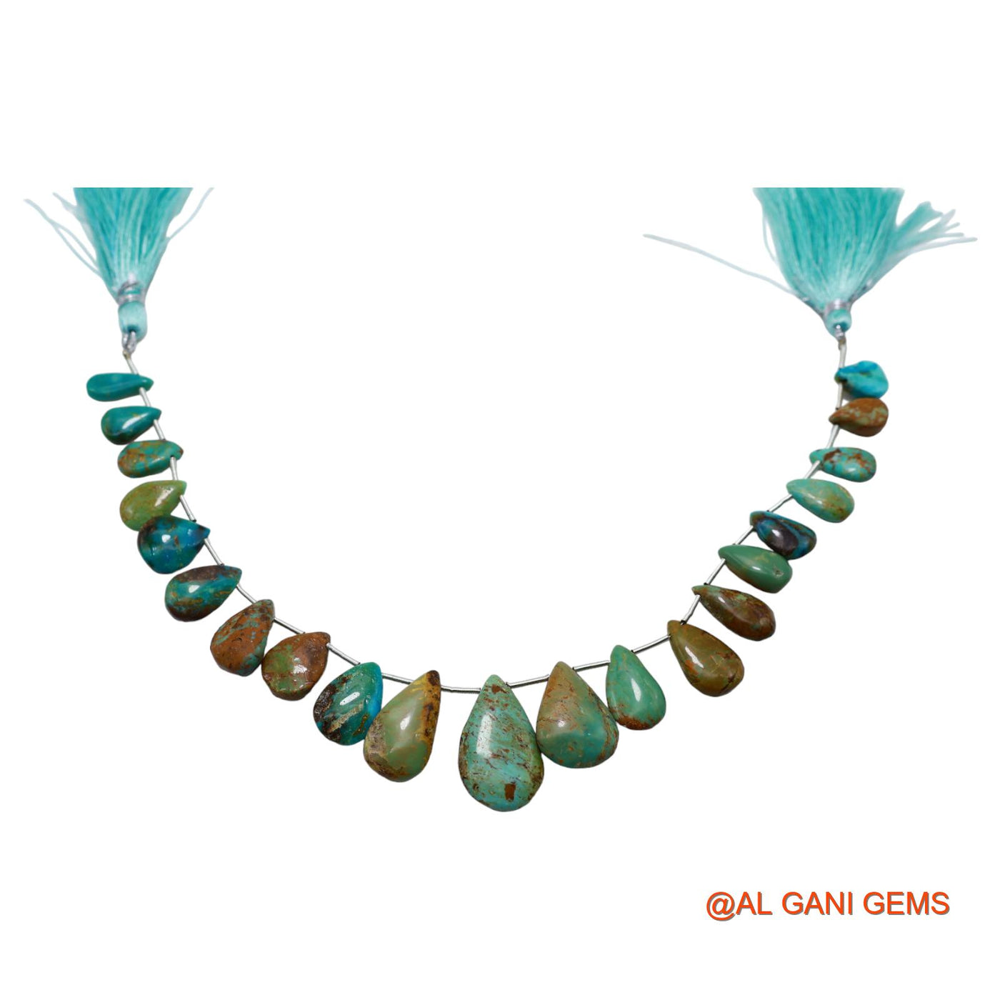 Natural Sky Blue Turquoise Teardrop Smooth 8X10 TO 13X22 MM Beads For Reiki Loose Strand 8" BT-79