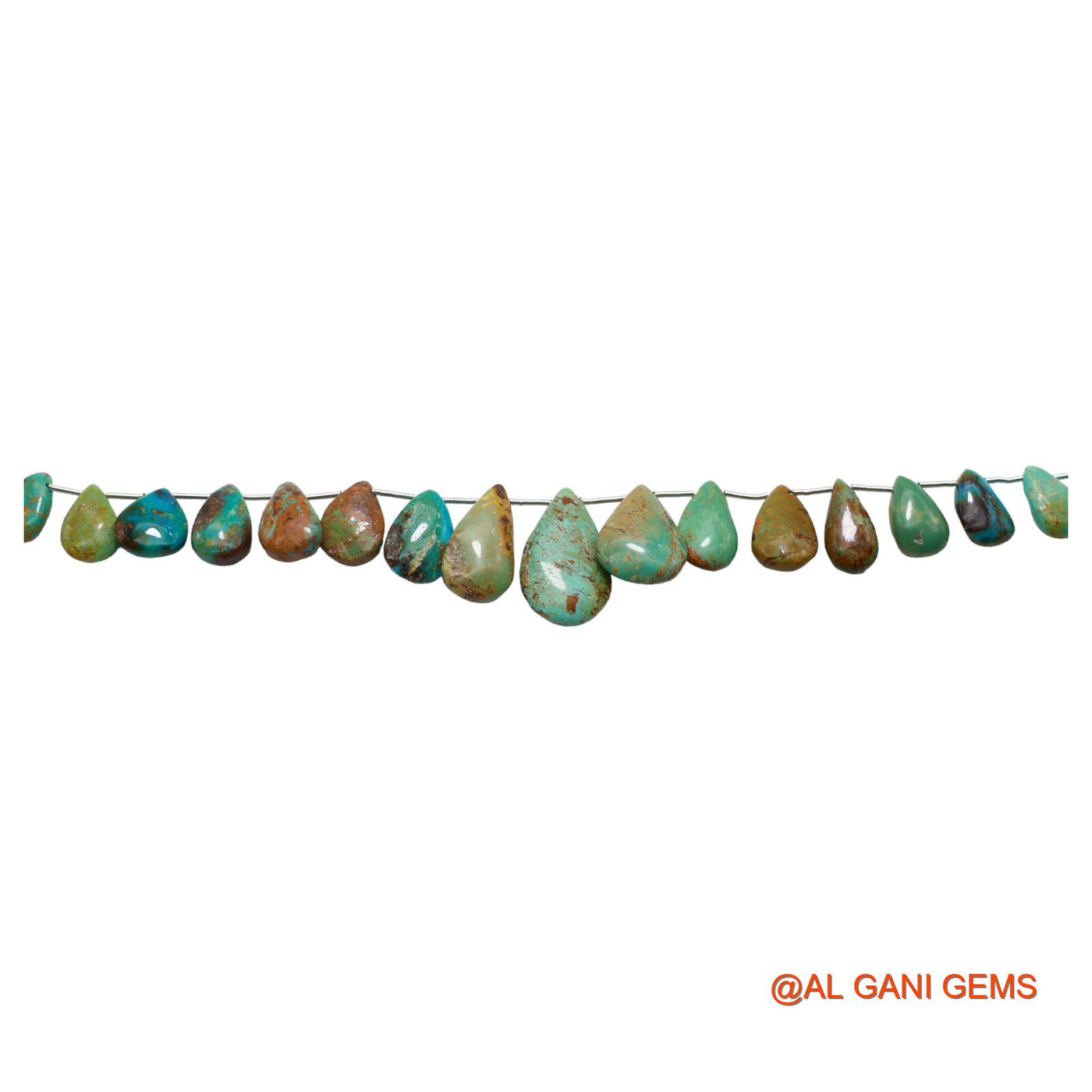 Natural Sky Blue Turquoise Teardrop Smooth 8X10 TO 13X22 MM Beads For Reiki Loose Strand 8" BT-79