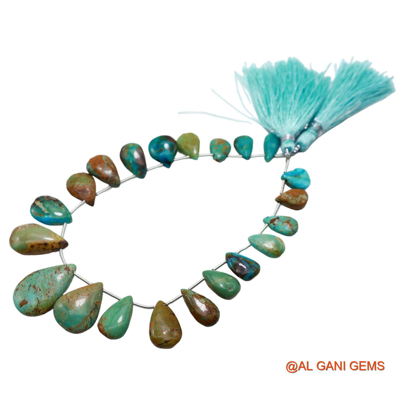 Natural Sky Blue Turquoise Teardrop Smooth 8X10 TO 13X22 MM Beads For Reiki Loose Strand 8" BT-79
