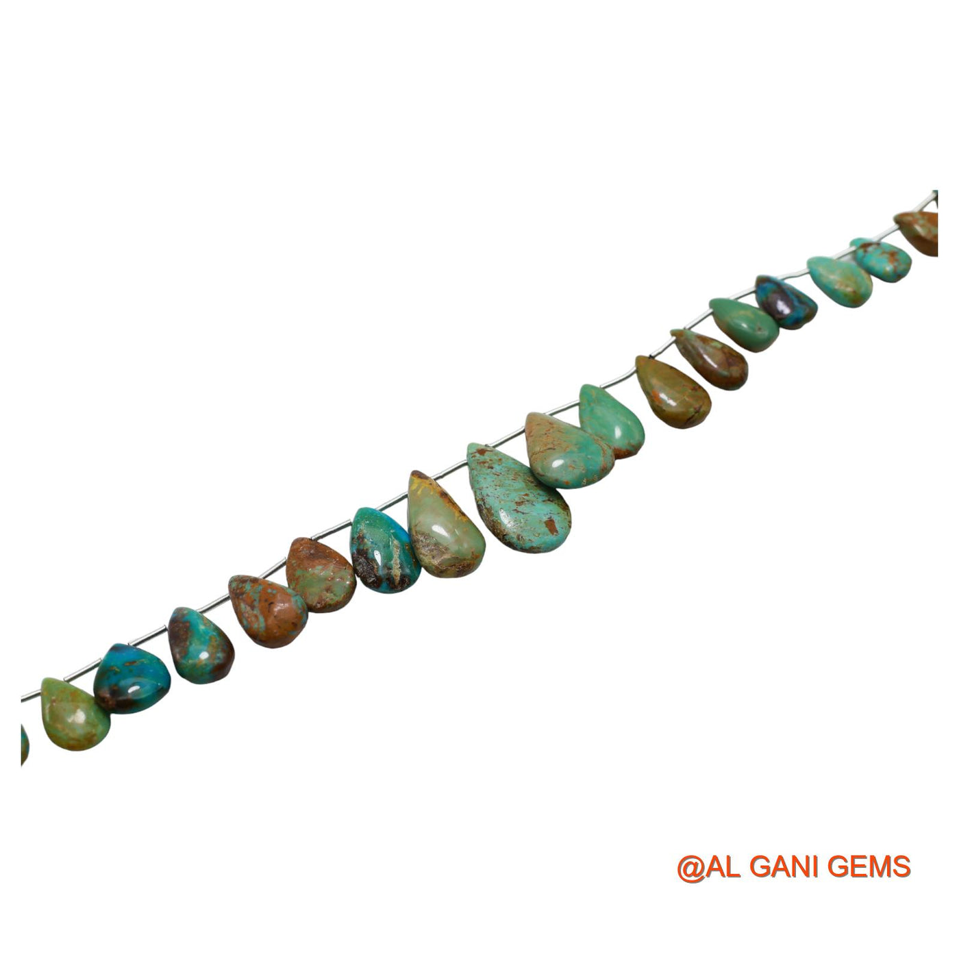 Natural Sky Blue Turquoise Teardrop Smooth 8X10 TO 13X22 MM Beads For Reiki Loose Strand 8" BT-79
