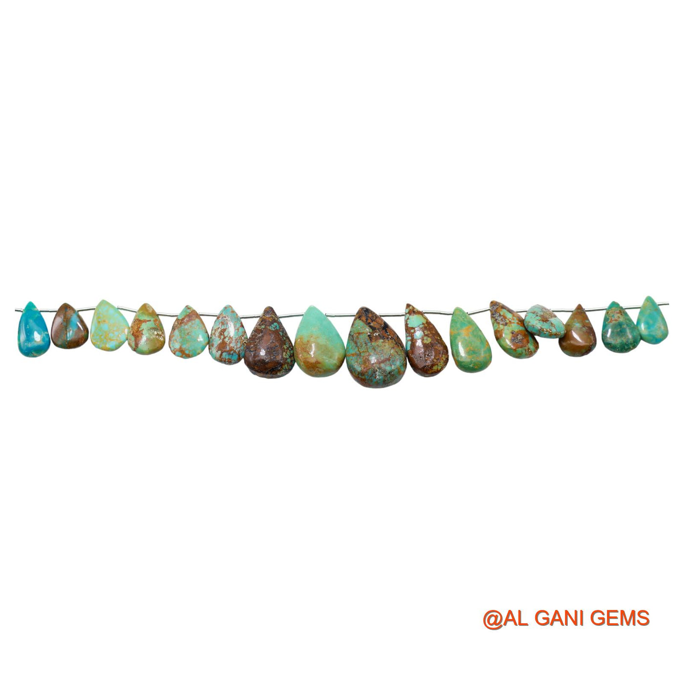 Natural Sky Blue Turquoise Teardrop Smooth 7X11 TO 15X23 MM Beads For Reiki Loose Strand 8" BT-80
