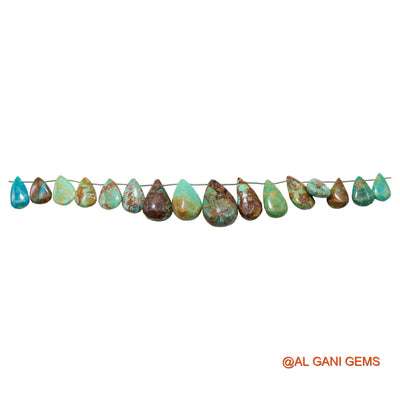 Natural Sky Blue Turquoise Teardrop Smooth 7X11 TO 15X23 MM Beads For Reiki Loose Strand 8" BT-80