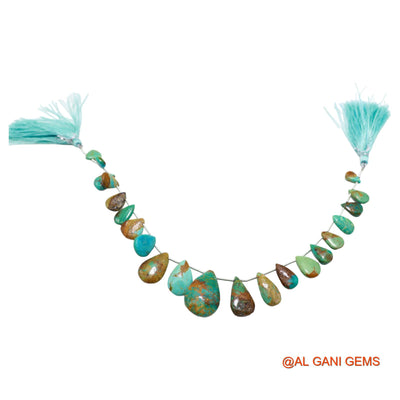 Teardrop Smooth Strands Natural Sky Blue Turquoise 7X9 TO 15X22 MM Loose Beads For Craft 8" BT-81
