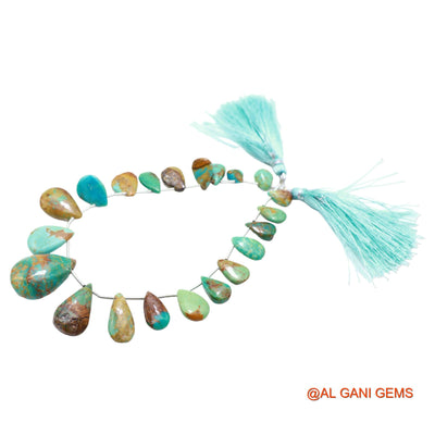 Teardrop Smooth Strands Natural Sky Blue Turquoise 7X9 TO 15X22 MM Loose Beads For Craft 8" BT-81