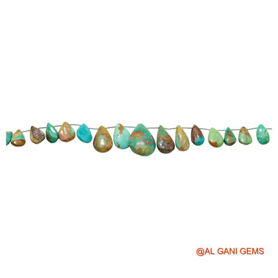 Teardrop Smooth Strands Natural Sky Blue Turquoise 7X9 TO 15X22 MM Loose Beads For Craft 8" BT-81