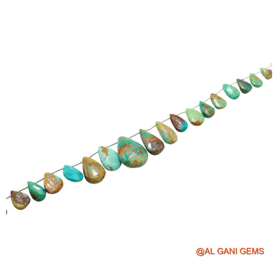 Teardrop Smooth Strands Natural Sky Blue Turquoise 7X9 TO 15X22 MM Loose Beads For Craft 8" BT-81