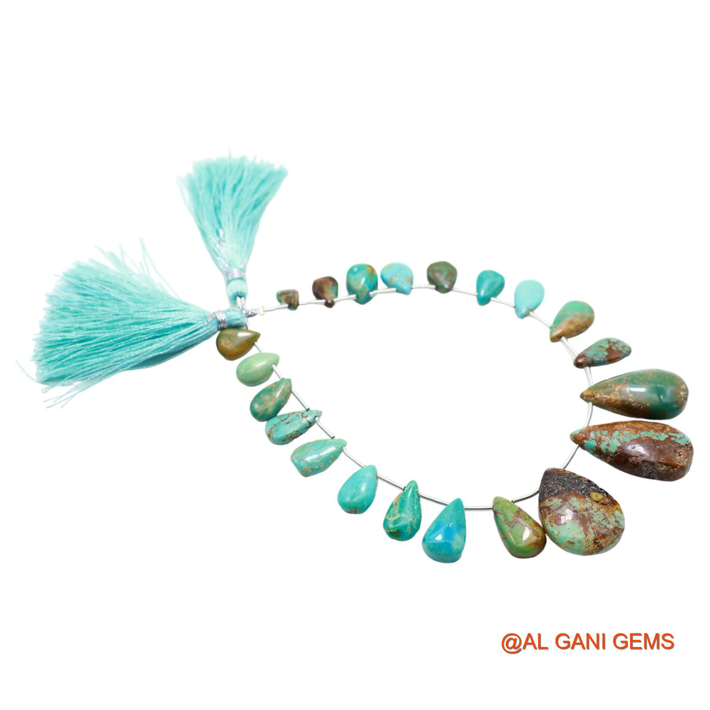 5X9 TO 14X26 MM Teardrop Beads Strand For Jewelry Making Natural Sky Blue Turquoise Gemstone 8" BT-82