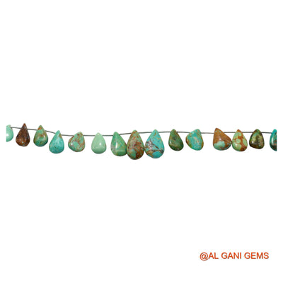 Teardrop Smooth Loose Beads Strand 6X10 TO 10X16 MM Sky Blue Natural Turquoise Gemstone Handmade 8" BT-83