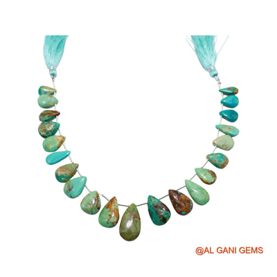 Teardrop Smooth Strands Natural Sky Blue Turquoise 7X11 TO 11X21 MM Loose Beads For Craft 8" BT-84