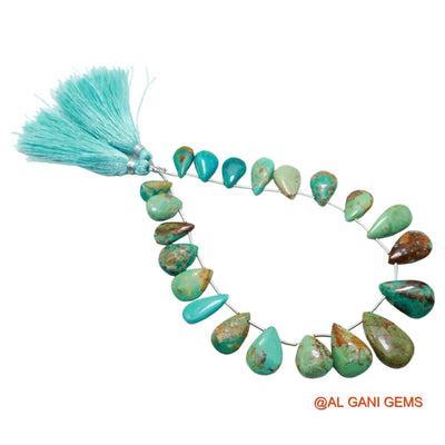 Teardrop Smooth Strands Natural Sky Blue Turquoise 7X11 TO 11X21 MM Loose Beads For Craft 8" BT-84