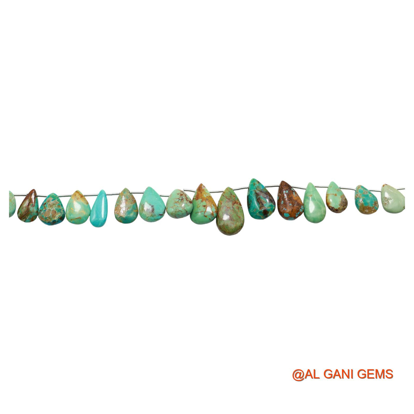 Teardrop Smooth Strands Natural Sky Blue Turquoise 7X11 TO 11X21 MM Loose Beads For Craft 8" BT-84