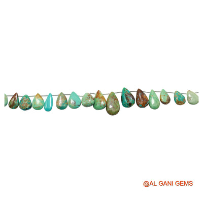Teardrop Smooth Strands Natural Sky Blue Turquoise 7X11 TO 11X21 MM Loose Beads For Craft 8" BT-84