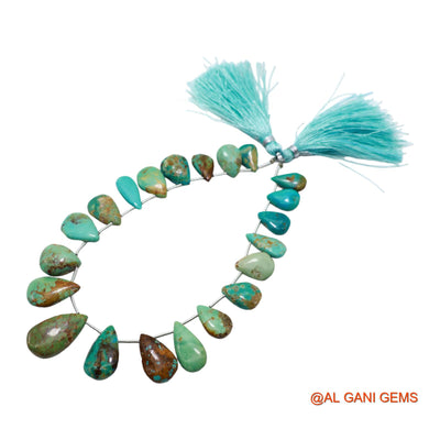 Teardrop Smooth Strands Natural Sky Blue Turquoise 7X11 TO 11X21 MM Loose Beads For Craft 8" BT-84