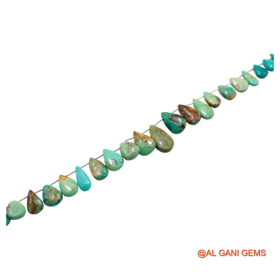 Teardrop Smooth Strands Natural Sky Blue Turquoise 7X11 TO 11X21 MM Loose Beads For Craft 8" BT-84