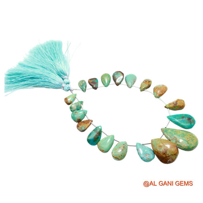 Natural Turquoise Beads 6X11 TO 16X28 MM Smooth Teardrop Sky Blue Loose Strand 8" For Healing BT-85