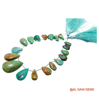 Natural Turquoise Beads 6X11 TO 16X28 MM Smooth Teardrop Sky Blue Loose Strand 8" For Healing BT-85