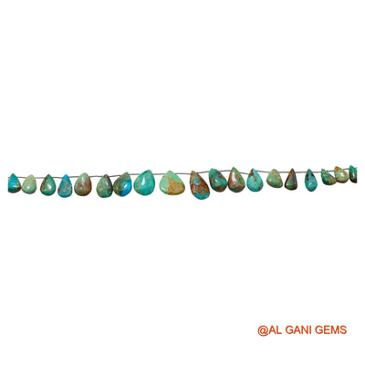 Teardrop Smooth Loose Beads Strand For Jewelry Making 6X11 TO 11X18 MM Natural Blue Turquoise 8" BT-86