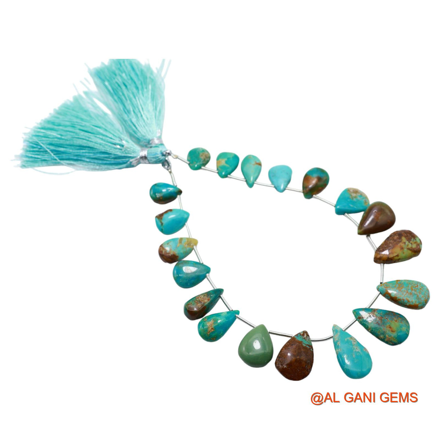 Teardrop Smooth Strands Natural Blue Turquoise 7X10 TO 10X18 MM Loose Beads For Craft 8" BT-87