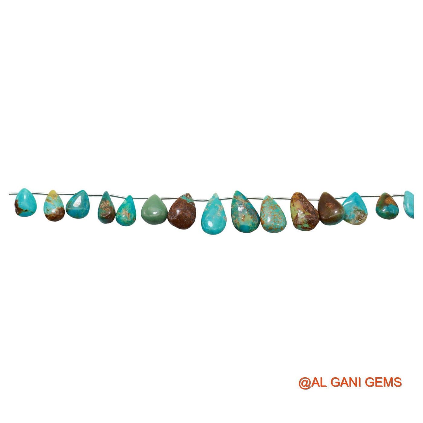 Teardrop Smooth Strands Natural Blue Turquoise 7X10 TO 10X18 MM Loose Beads For Craft 8" BT-87