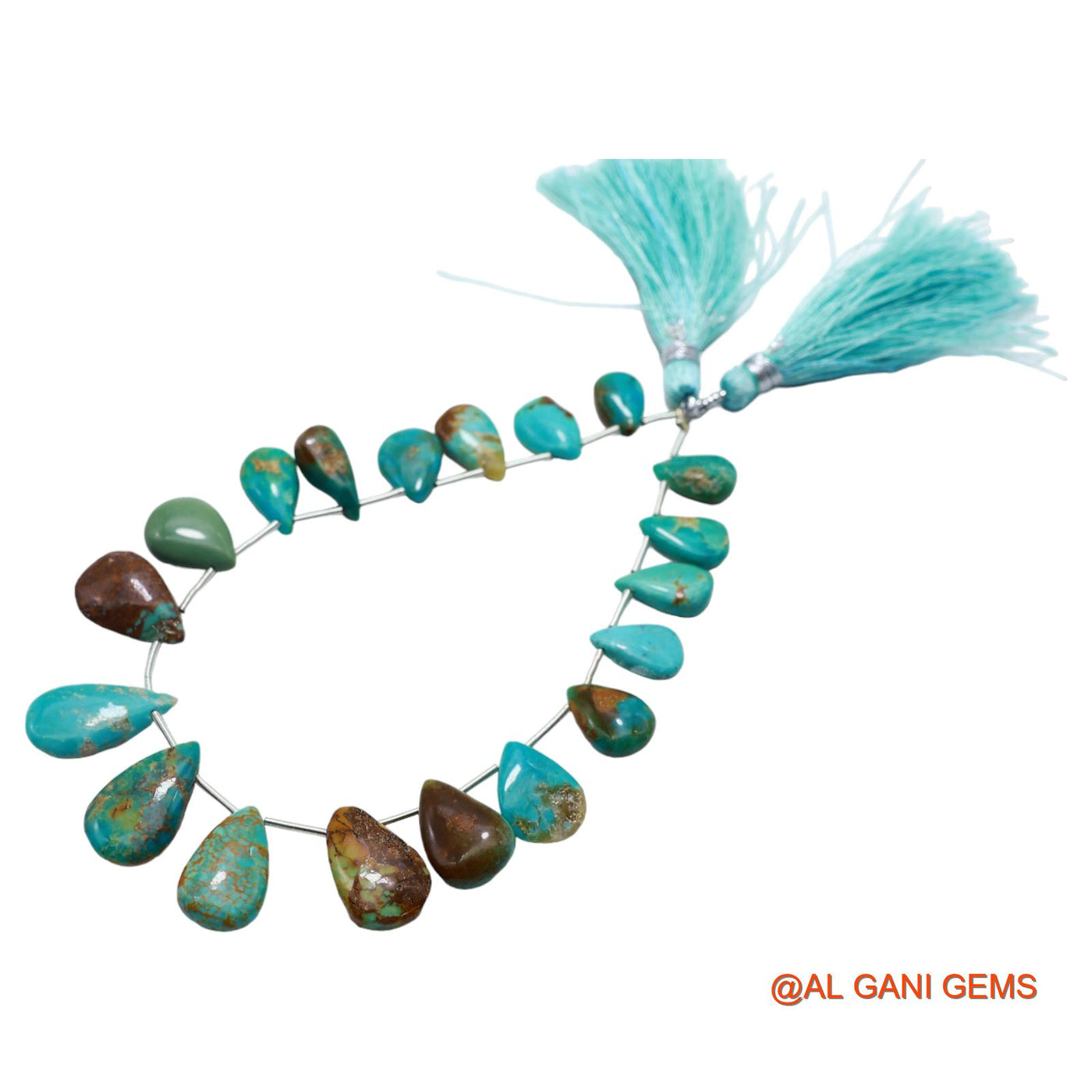 Teardrop Smooth Strands Natural Blue Turquoise 7X10 TO 10X18 MM Loose Beads For Craft 8" BT-87