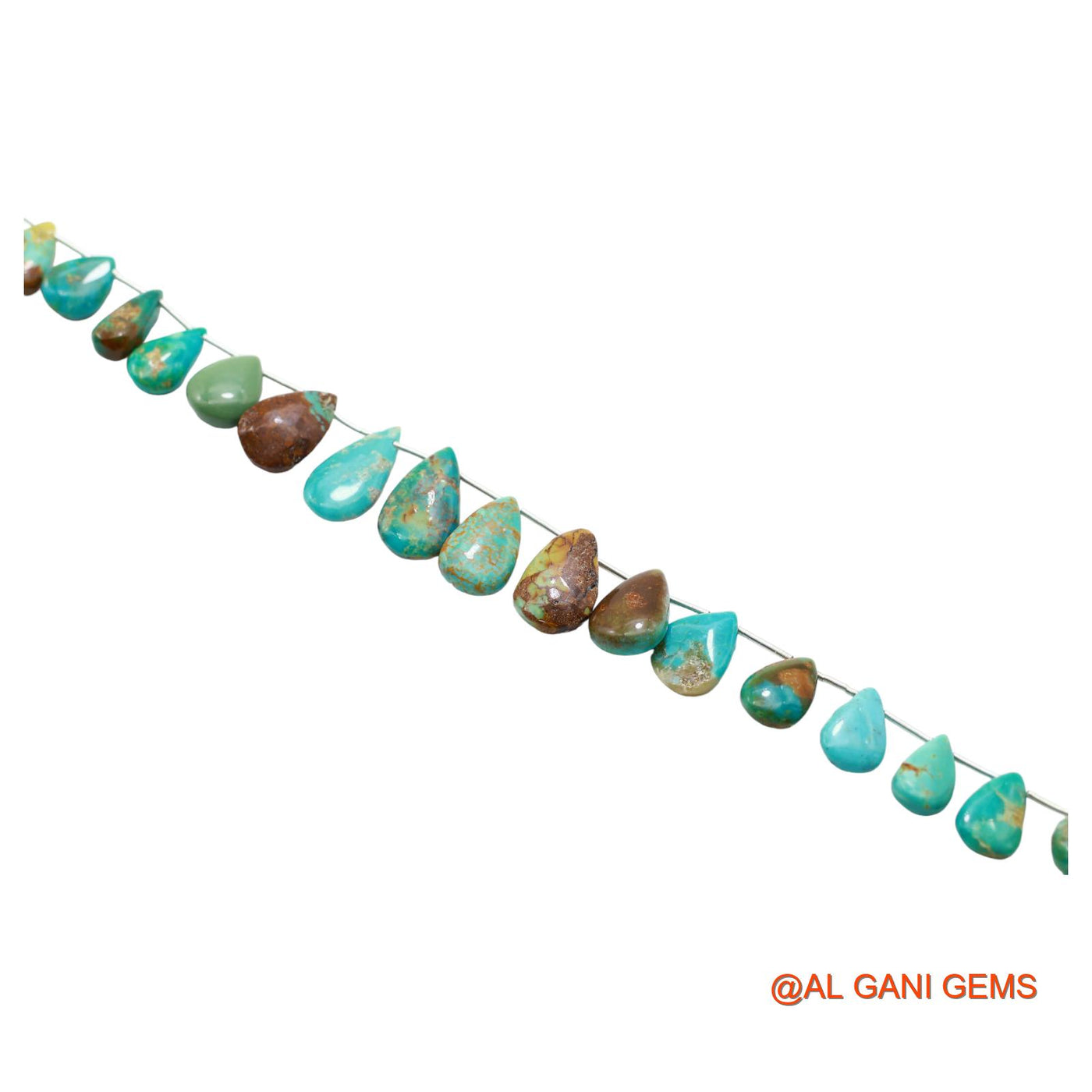 Teardrop Smooth Strands Natural Blue Turquoise 7X10 TO 10X18 MM Loose Beads For Craft 8" BT-87