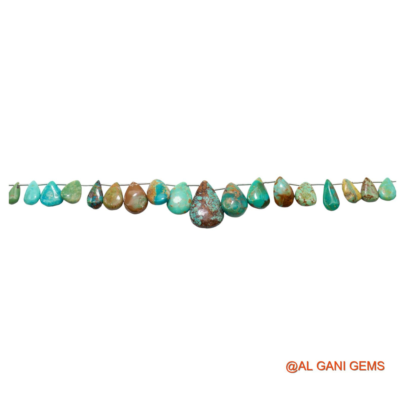 Teardrop Smooth Loose Beads Strand 6X10 TO 16X25 MM Sky Blue Natural Turquoise Gemstone Handmade 8" BT-88