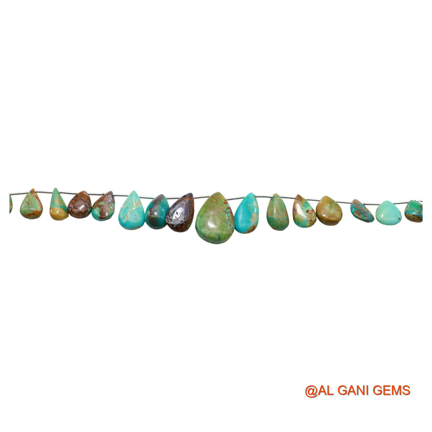 Teardrop Smooth Loose Beads Strand For Jewelry Making 6X10 TO 15X22 MM Natural Sky Blue Turquoise 8" BT-89