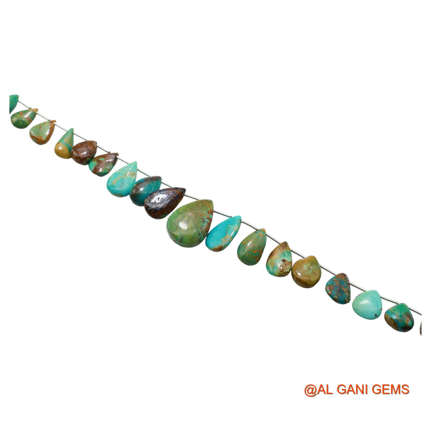 Teardrop Smooth Loose Beads Strand For Jewelry Making 6X10 TO 15X22 MM Natural Sky Blue Turquoise 8" BT-89