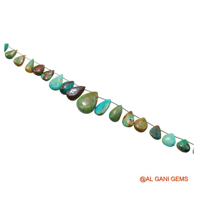 Teardrop Smooth Loose Beads Strand For Jewelry Making 6X10 TO 15X22 MM Natural Sky Blue Turquoise 8" BT-89