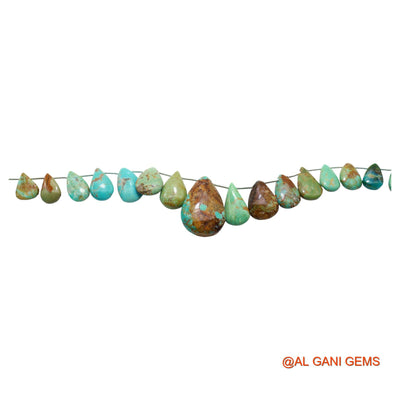 Natural Turquoise Beads 6X9 TO 17X26 MM Smooth Teardrop Sky Blue Loose Strand 8" For Healing BT-90
