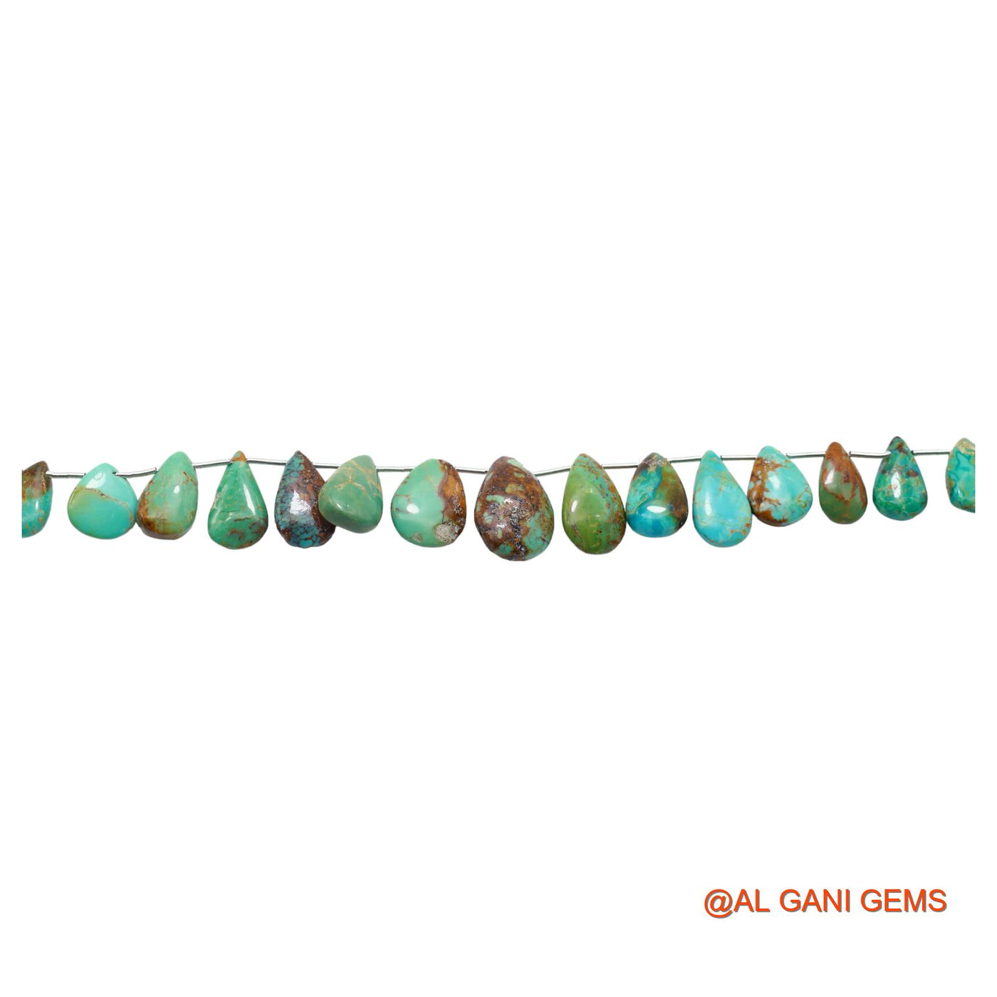 Teardrop Smooth Strands Natural Sky Blue Turquoise 7X12 TO 12X19 MM Loose Beads For Craft 8" BT-92