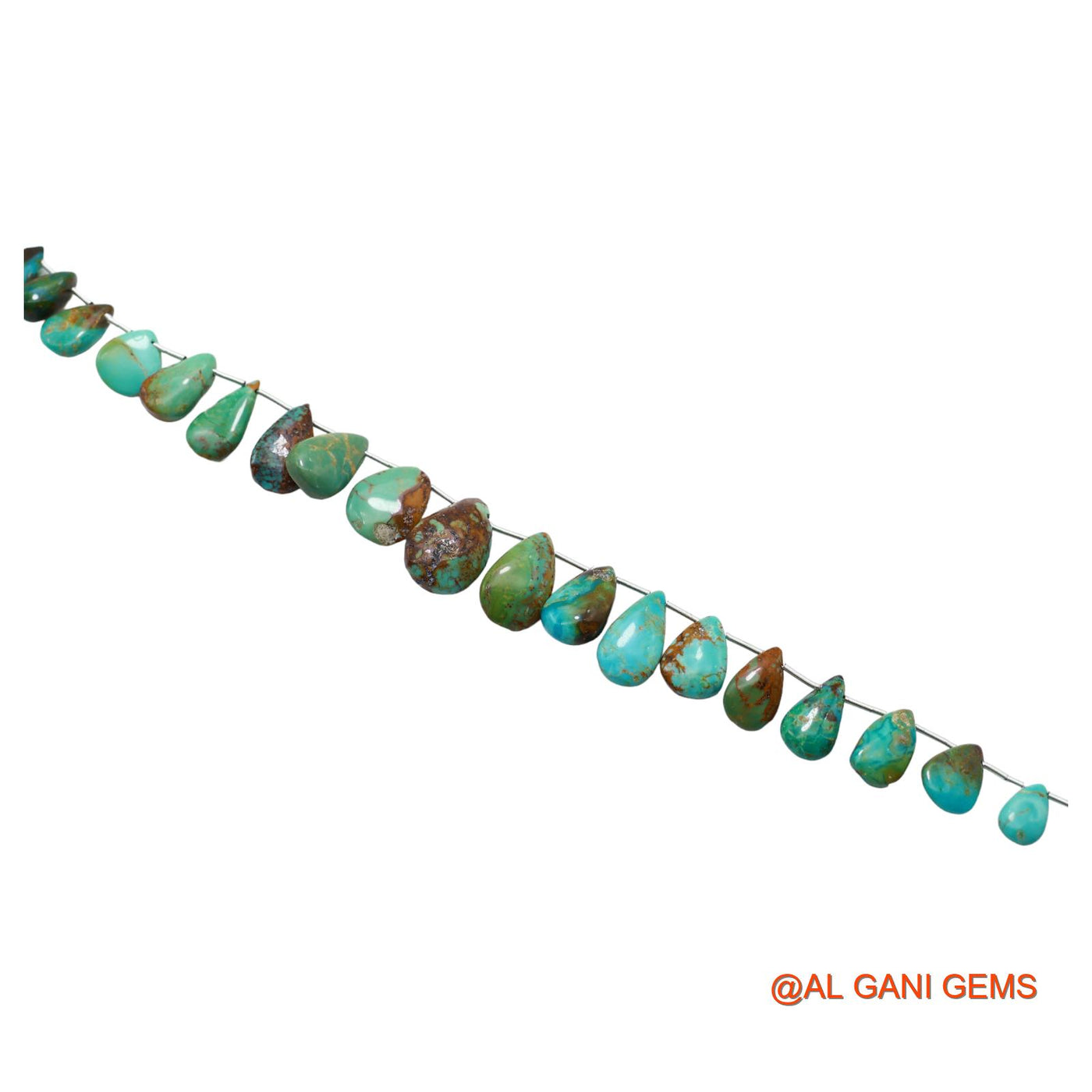 Teardrop Smooth Strands Natural Sky Blue Turquoise 7X12 TO 12X19 MM Loose Beads For Craft 8" BT-92