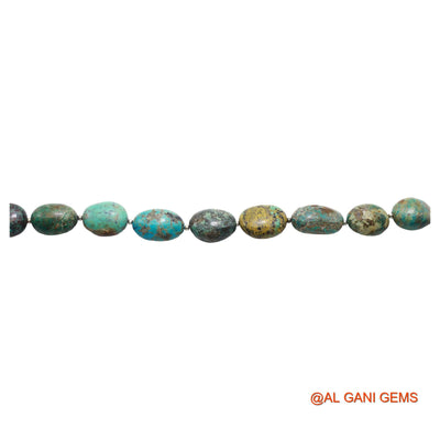 Oval Smooth Strands Natural Blue Turquoise 14X14X10 TO 16X20X9 MM Loose Beads For Craft 8" BT-94