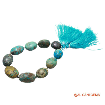 Oval Smooth Strands Natural Blue Turquoise 14X14X10 TO 16X20X9 MM Loose Beads For Craft 8" BT-94