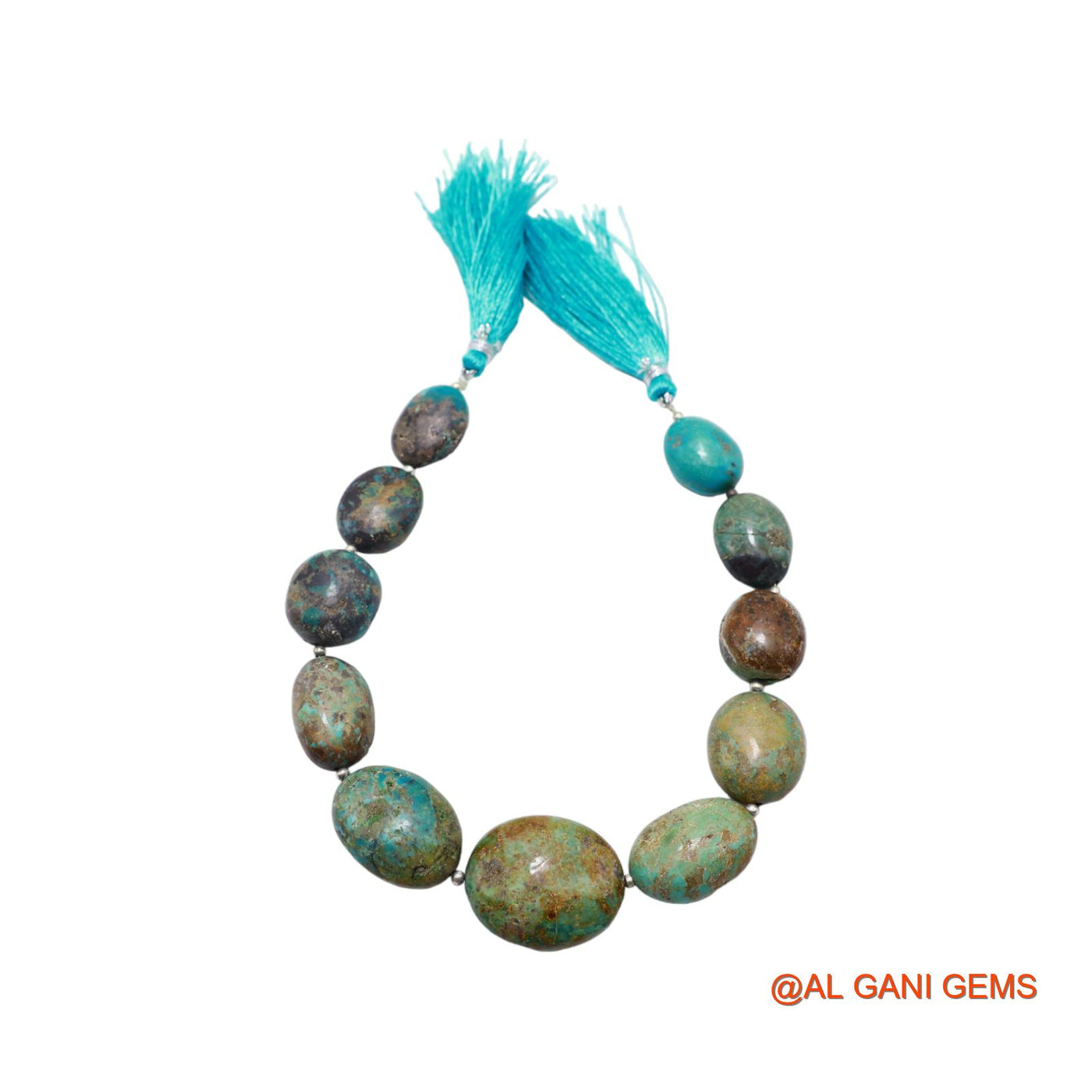 Rondelle Smooth December Turquoise Ruby Beads Dainty Antique Necklace BT-95