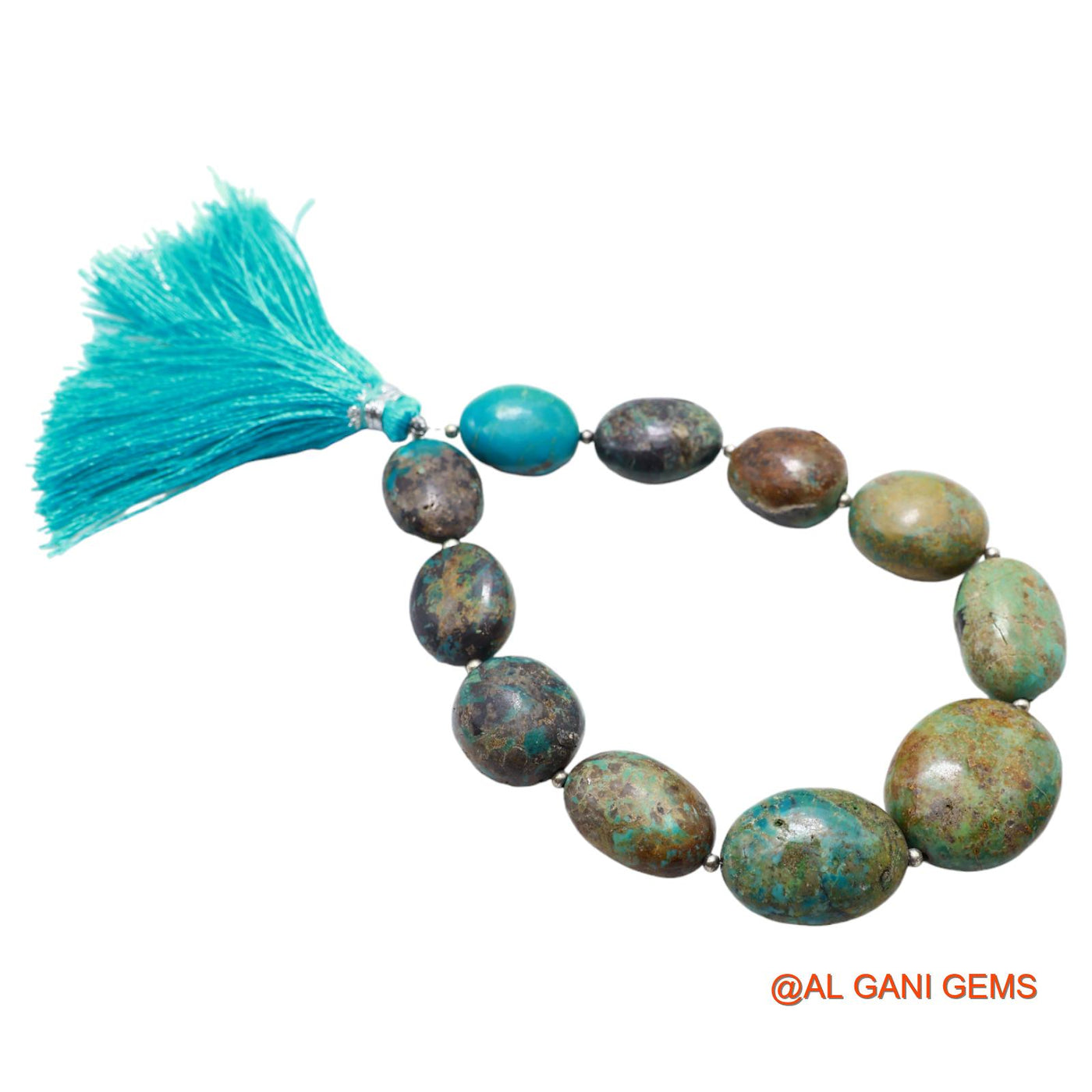 Rondelle Smooth December Turquoise Ruby Beads Dainty Antique Necklace BT-95