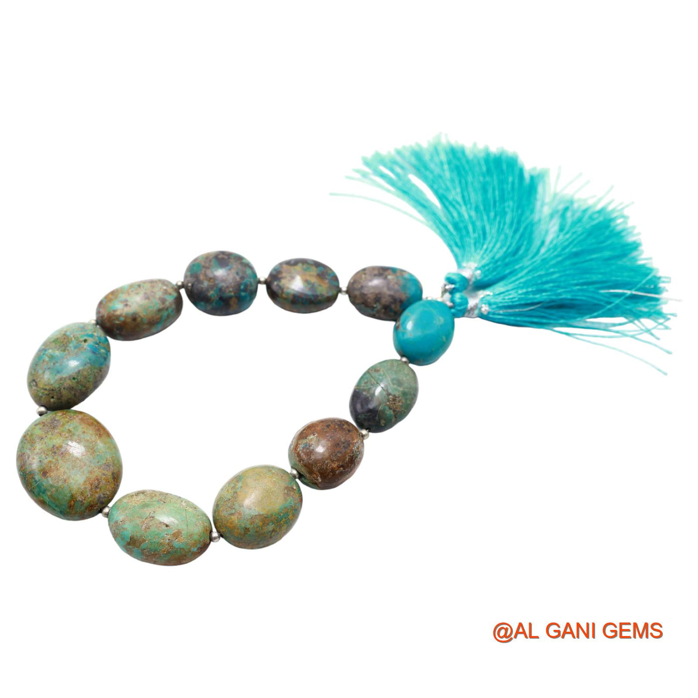 Rondelle Smooth December Turquoise Ruby Beads Dainty Antique Necklace BT-95
