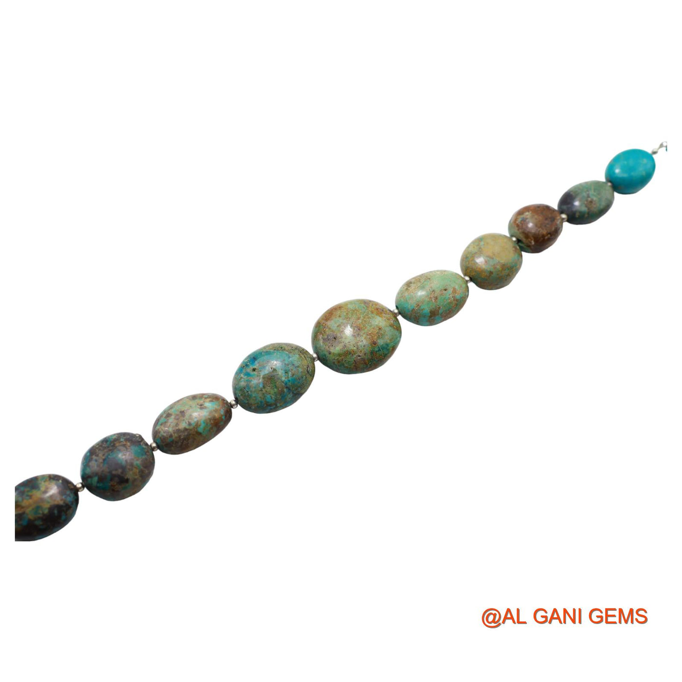 Rondelle Smooth December Turquoise Ruby Beads Dainty Antique Necklace BT-95