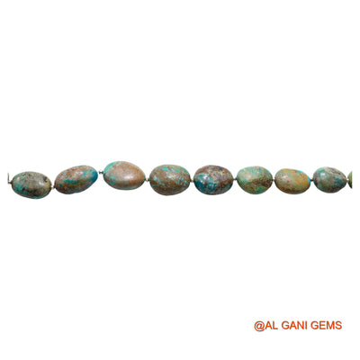 Oval Smooth Loose Beads Strand For Jewelry Making 13X15X10 TO 17X21X10 MM Natural Sky Blue Turquoise 8" BT-96