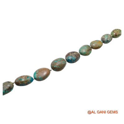 Oval Smooth Loose Beads Strand For Jewelry Making 13X15X10 TO 17X21X10 MM Natural Sky Blue Turquoise 8" BT-96