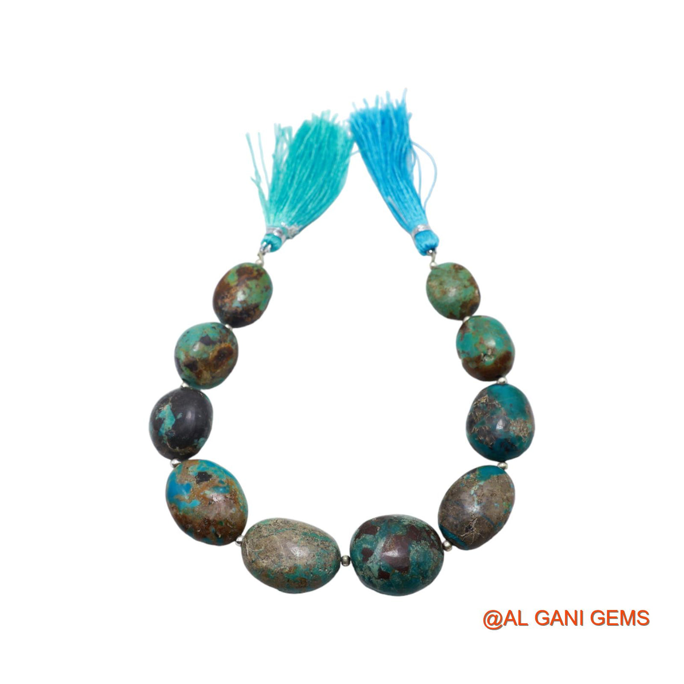 Oval Smooth Loose Beads Strand For Jewelry Making 12X15X8 TO 16X21X10 MM Natural Sky Blue Turquoise 8" BT-97
