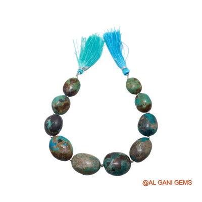 Oval Smooth Loose Beads Strand For Jewelry Making 12X15X8 TO 16X21X10 MM Natural Sky Blue Turquoise 8" BT-97