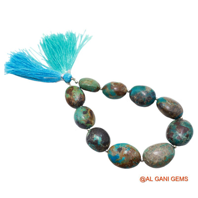 Oval Smooth Loose Beads Strand For Jewelry Making 12X15X8 TO 16X21X10 MM Natural Sky Blue Turquoise 8" BT-97
