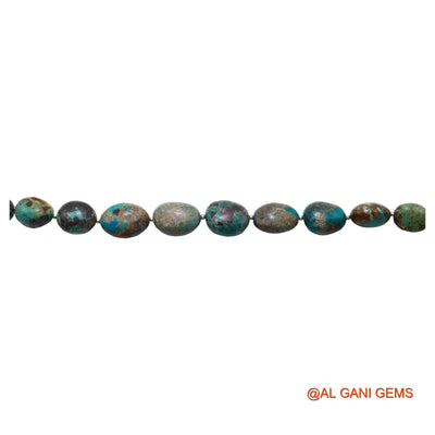 Oval Smooth Loose Beads Strand For Jewelry Making 12X15X8 TO 16X21X10 MM Natural Sky Blue Turquoise 8" BT-97