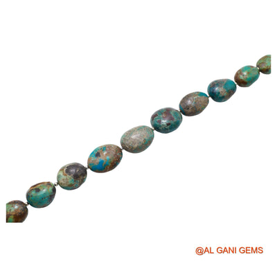 Oval Smooth Loose Beads Strand For Jewelry Making 12X15X8 TO 16X21X10 MM Natural Sky Blue Turquoise 8" BT-97