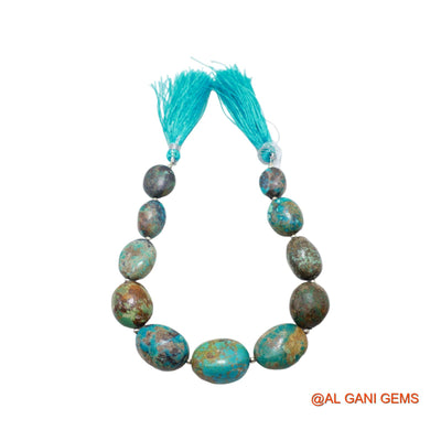 Natural Sky Blue Turquoise Loose Strand 14X12X8 TO 15X21X12 MM Oval Smooth Beads For Jewelry Craft 8" BT-98