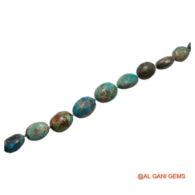 Natural Sky Blue Turquoise Loose Strand 14X12X8 TO 15X21X12 MM Oval Smooth Beads For Jewelry Craft 8" BT-98